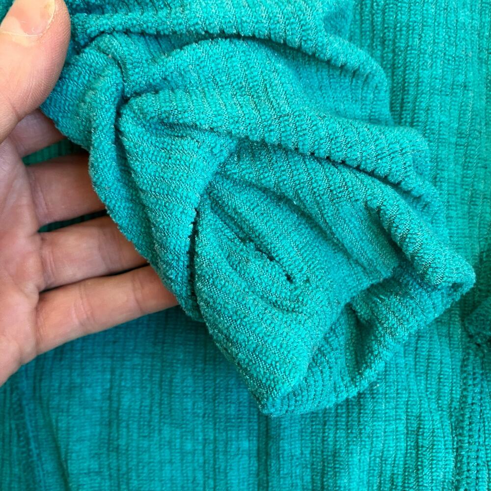 Kuhl Women's Sz S Kamryn Teal Blue Ribbed Ruched Cowl Neck Hooded Pullover - Picture 16 of 16
